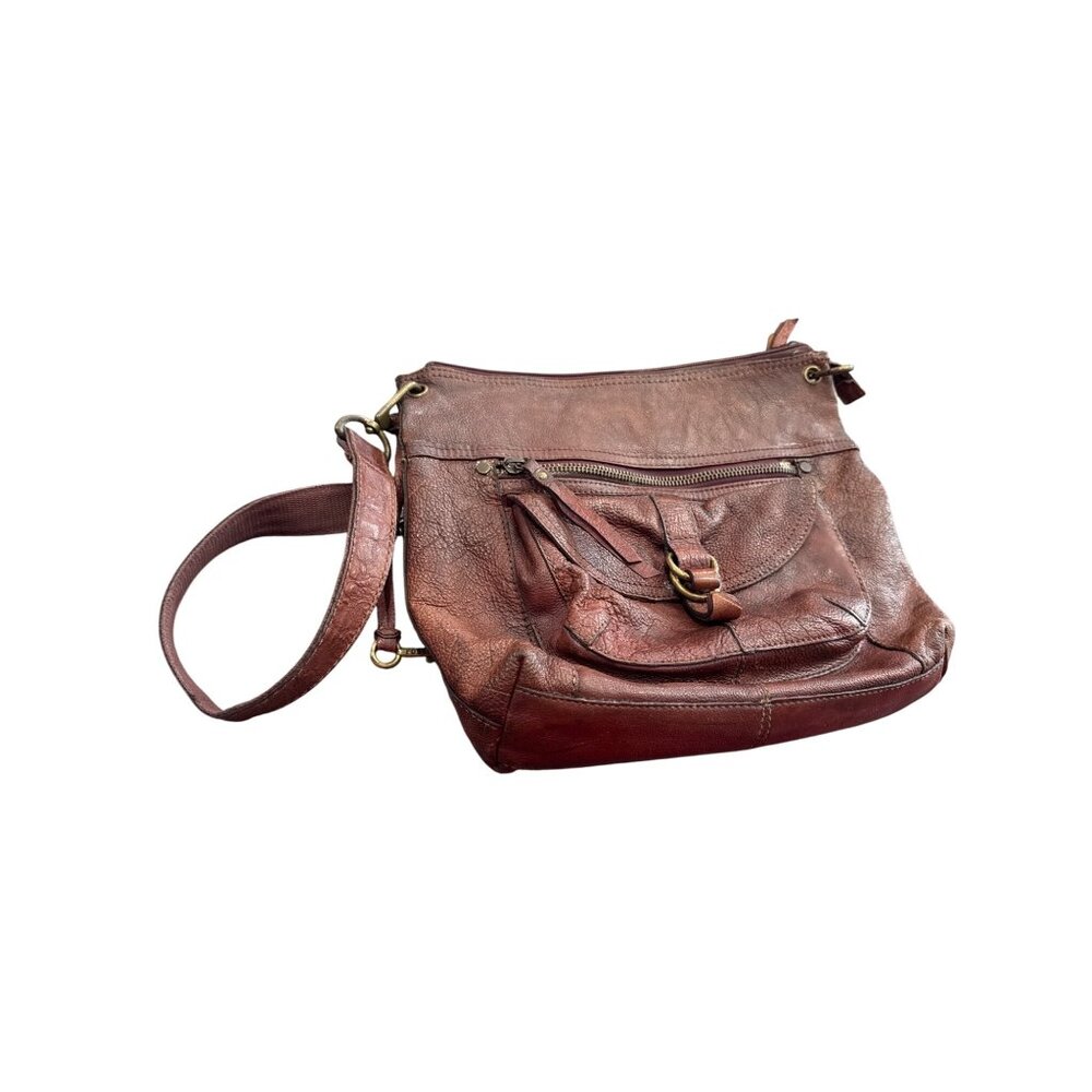 Fossil Womens Brown Leather Vintage Crossbody Handbag SKU 8656